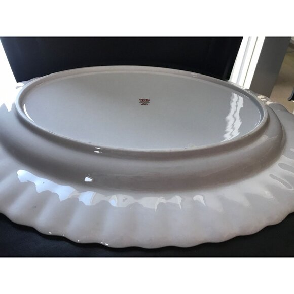 Vintage Spode Midas Bone China England Oval Serving Dish Plate 14" Y8157 Gold - Picture 7 of 8